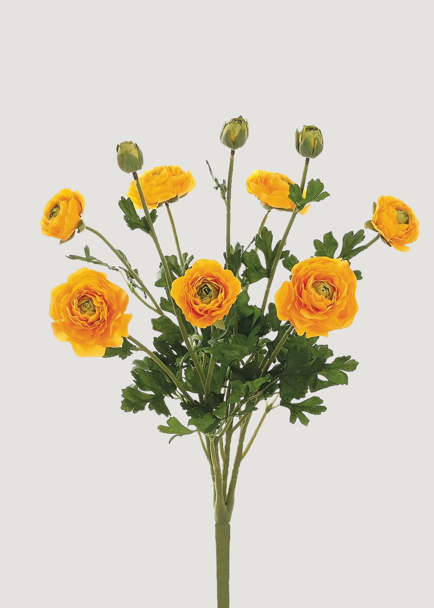Yellow Artificial Ranunculus Flower Bush - 19"