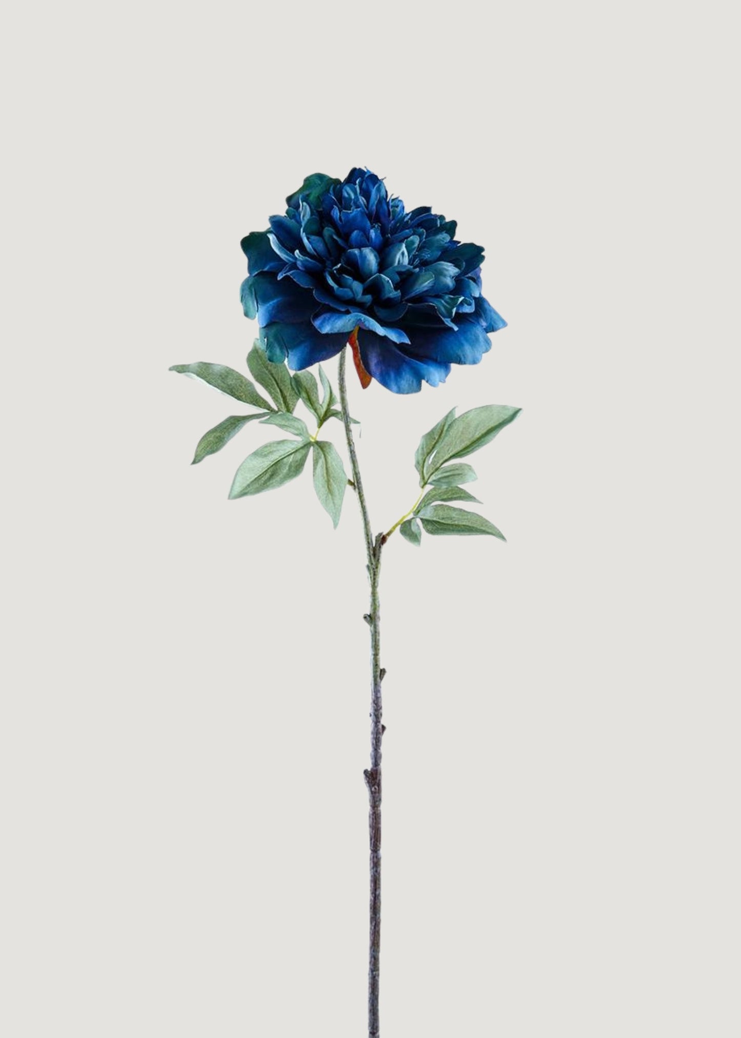 Large Artificial Peony Flower in Peacock Blue - 34.5"