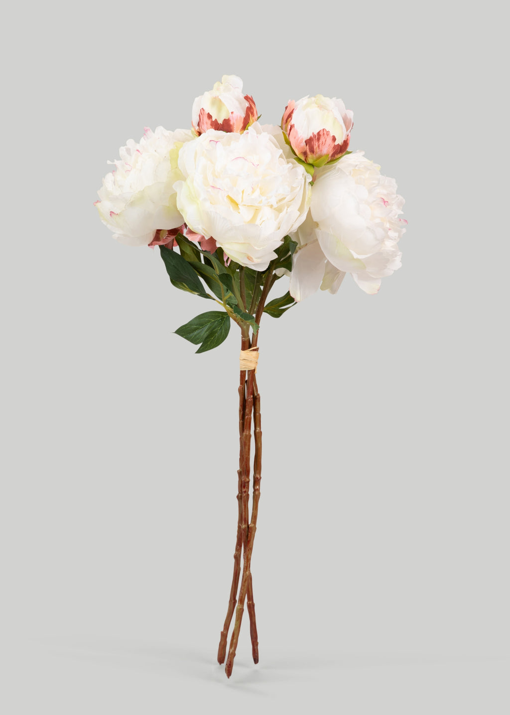 Cream Peony Faux Flower Bundle of Peonies - 21"