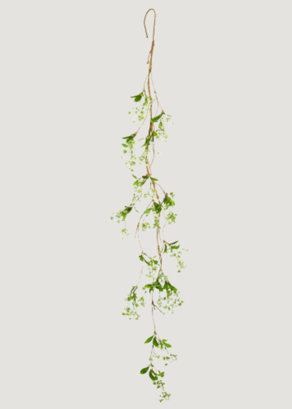 White and Green Fake Blooming Flower Garland - 60"
