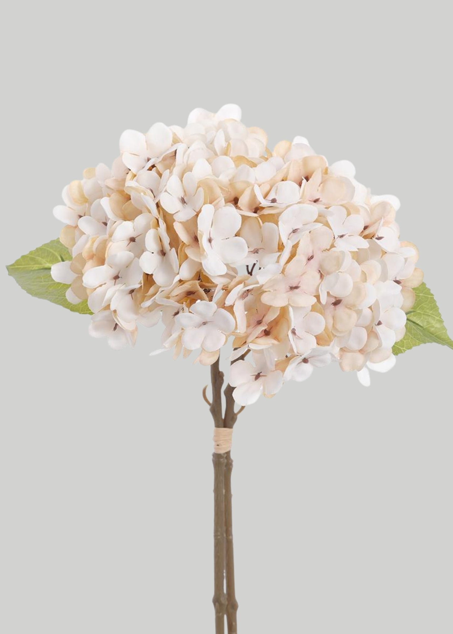 Cream Artificial Hydrangea Flower Bundle - 13.5"