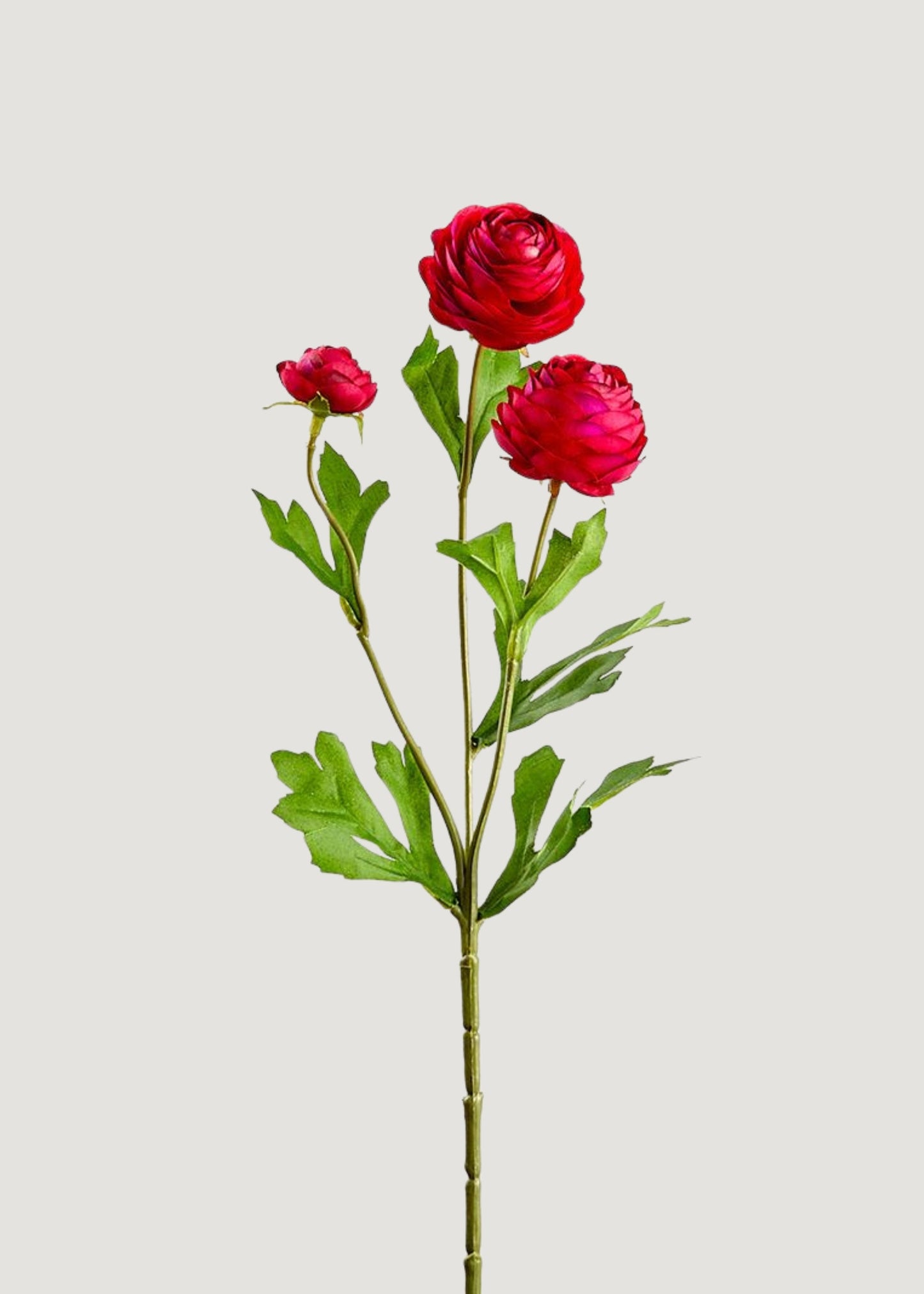 Fuchsia Mini Ranunculus Fake Flowers Stem - 16.5"