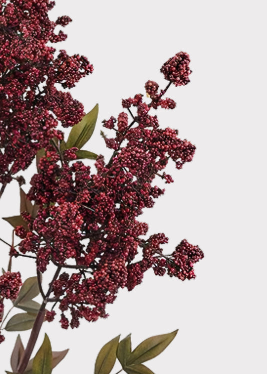 Artificial Nandina Berry Branch in Burgundy - 47"