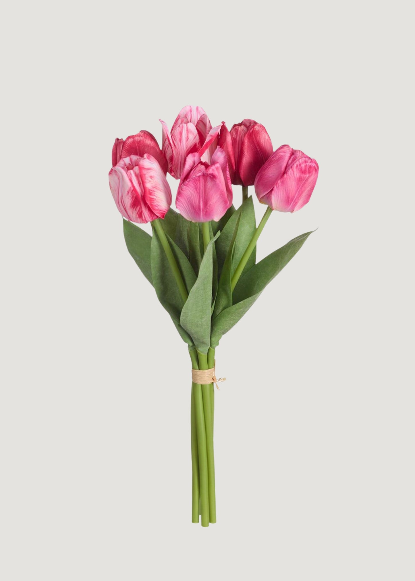 Dark Pink Fake Tulip Flower Bundle of 6 - 19"