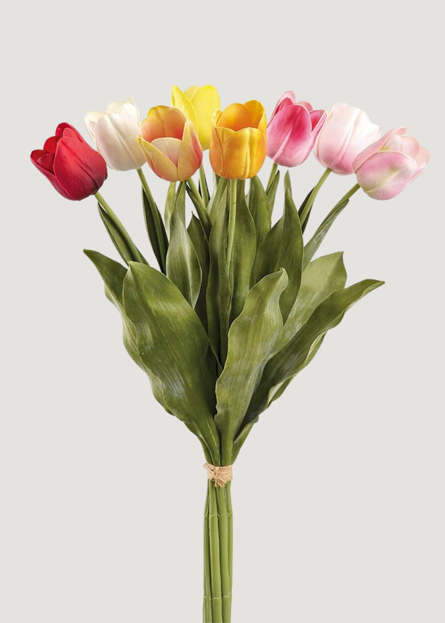 Large Colorful Tulip Artificial Flower Bundle of 8 - 27"