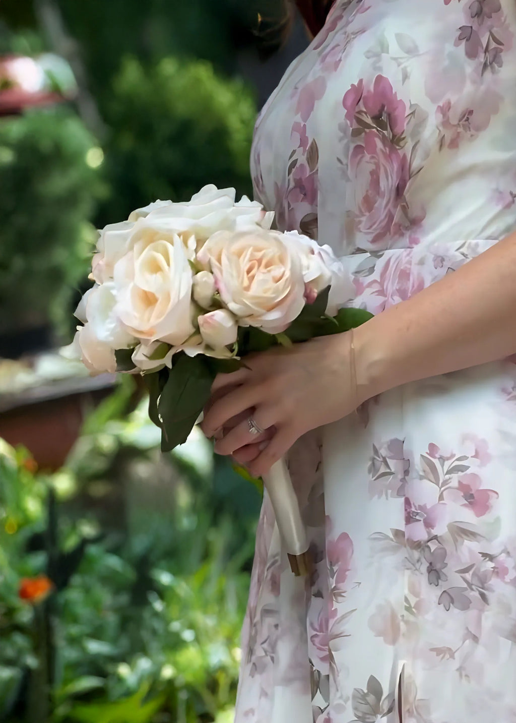 Destination Wedding Bouquet of Cream Roses - 13"