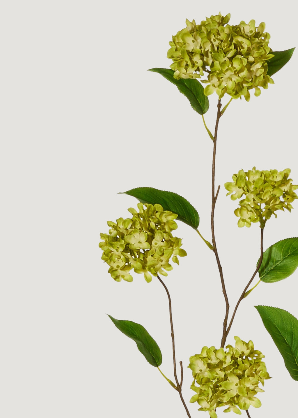 Tall Green Fake Snowball Hydrangea Branch - 45"