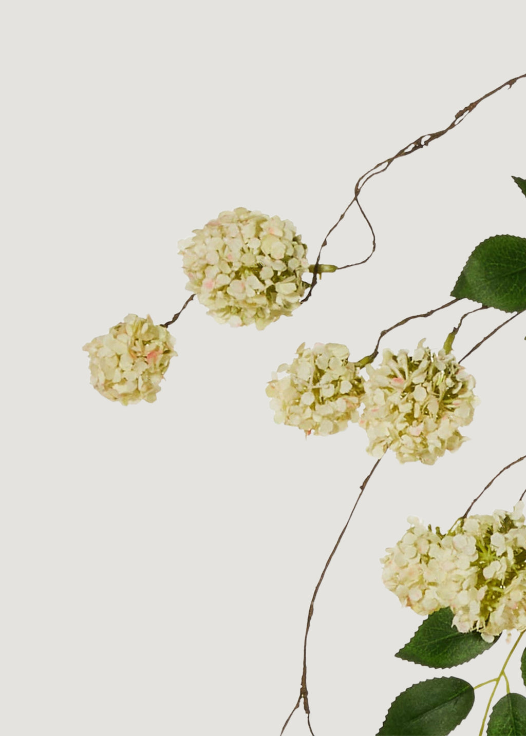 Green Mini Hydrangea Artificial Hanging Flower Branch - 52.5"