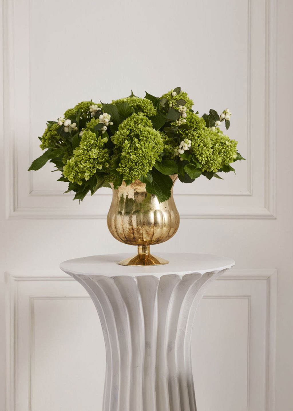 Gold Mercury Glass Raphael Urn Vase - 9"