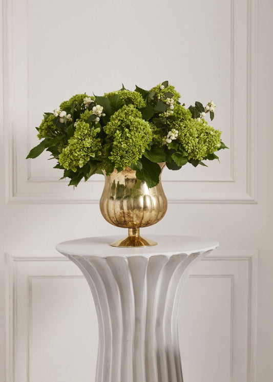 Gold Mercury Glass Raphael Urn Vase - 9"