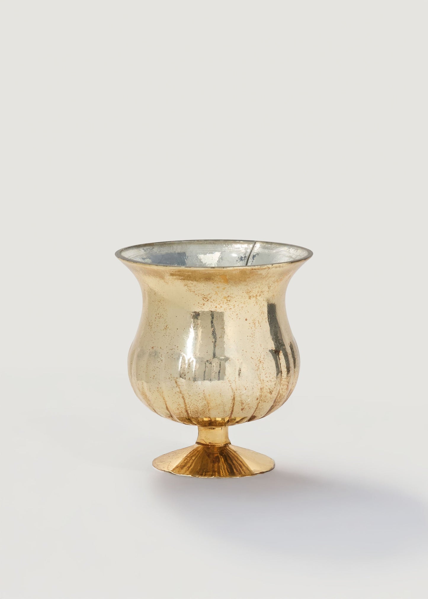 Gold Mercury Glass Raphael Urn Vase - 9"