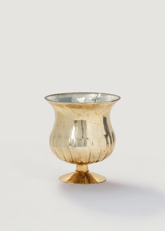 Gold Mercury Glass Raphael Urn Vase - 9"