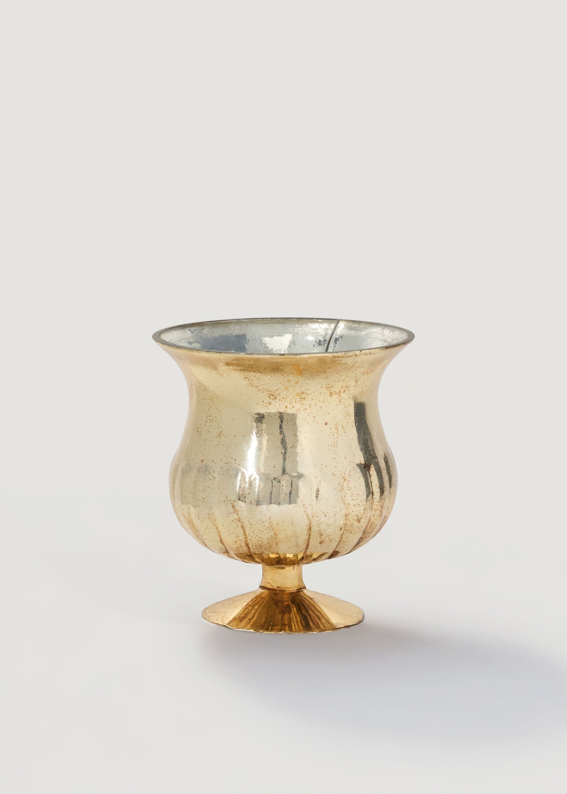Gold Mercury Glass Raphael Urn Vase - 9"
