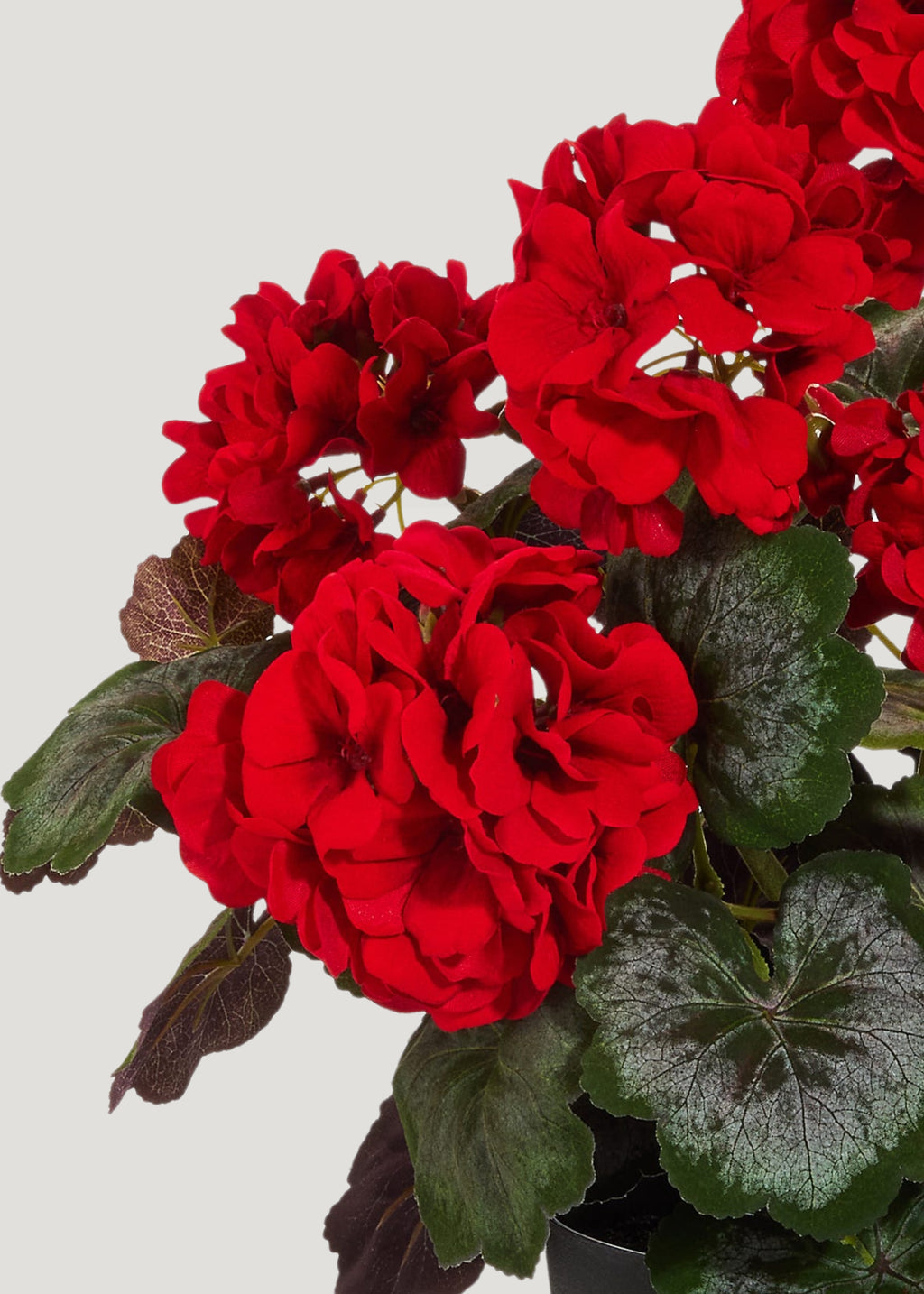 Red Artificial Geranium Potted Arrangement - 18"