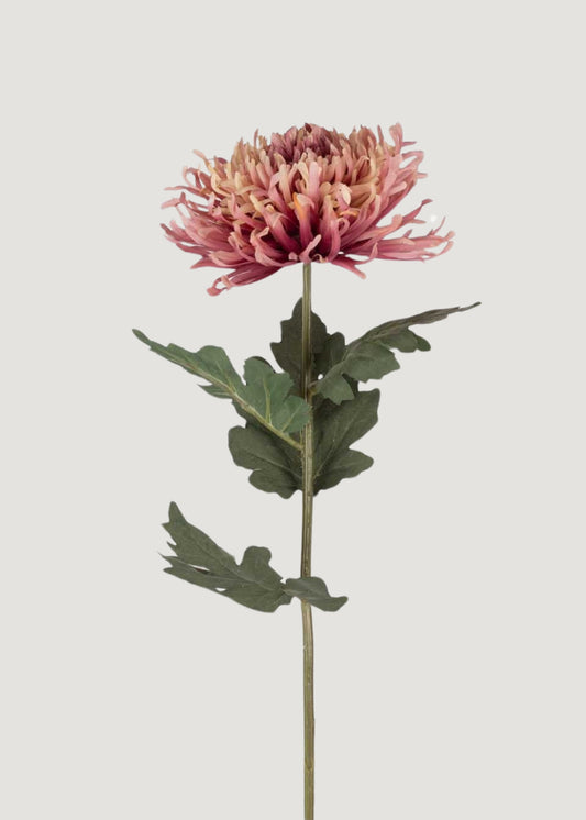 Fake Chrysanthemum Flower in Pink Sunset Hue - 35.25"