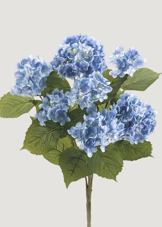 Blue Blooming Artificial Hydrangea Bush - 22"