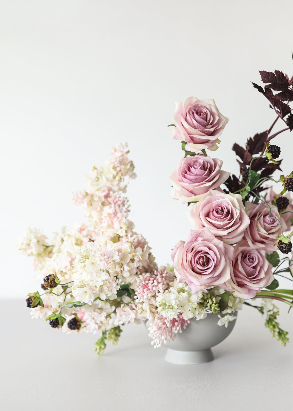 Pink Cream Artificial Lilac Flower - 25"