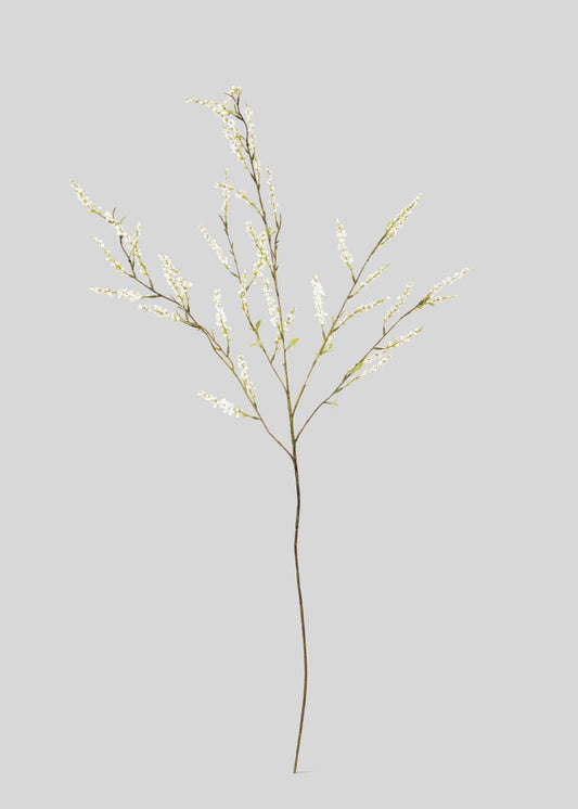 Artificial Spirea Wildflower Branch in White - 39.5"