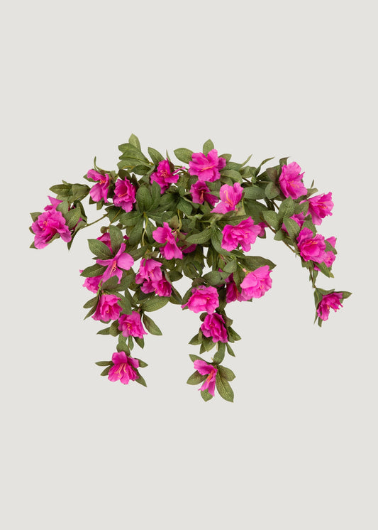 UV Treated Indoor/Outdoor Fake Azalea Hanging Bush - 24"