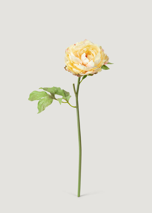Real Touch Peony in Pale Yellow - 20"