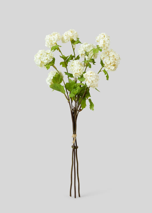 Fake Snowball Flower Bundle in White - 31"