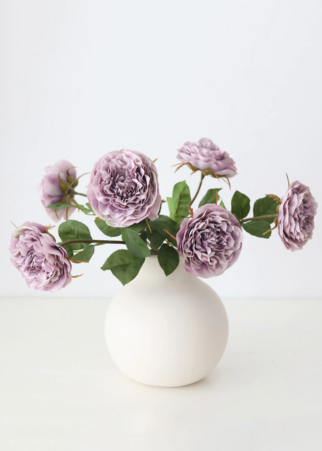 Lavender Artificial Cabbage Rose Flower - 21.25"