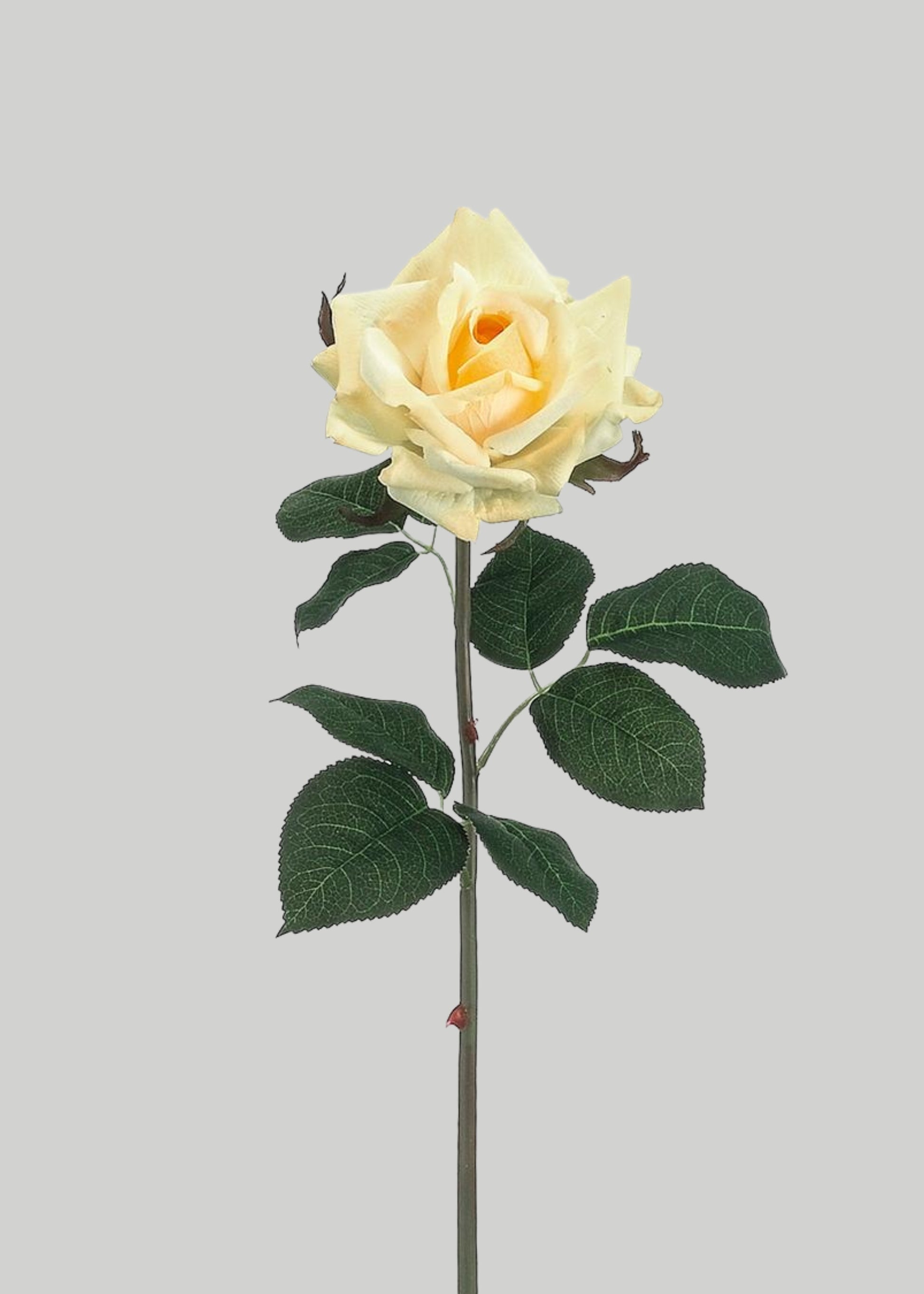 Yellow Fake Rose Real Touch Flower - 20.5"