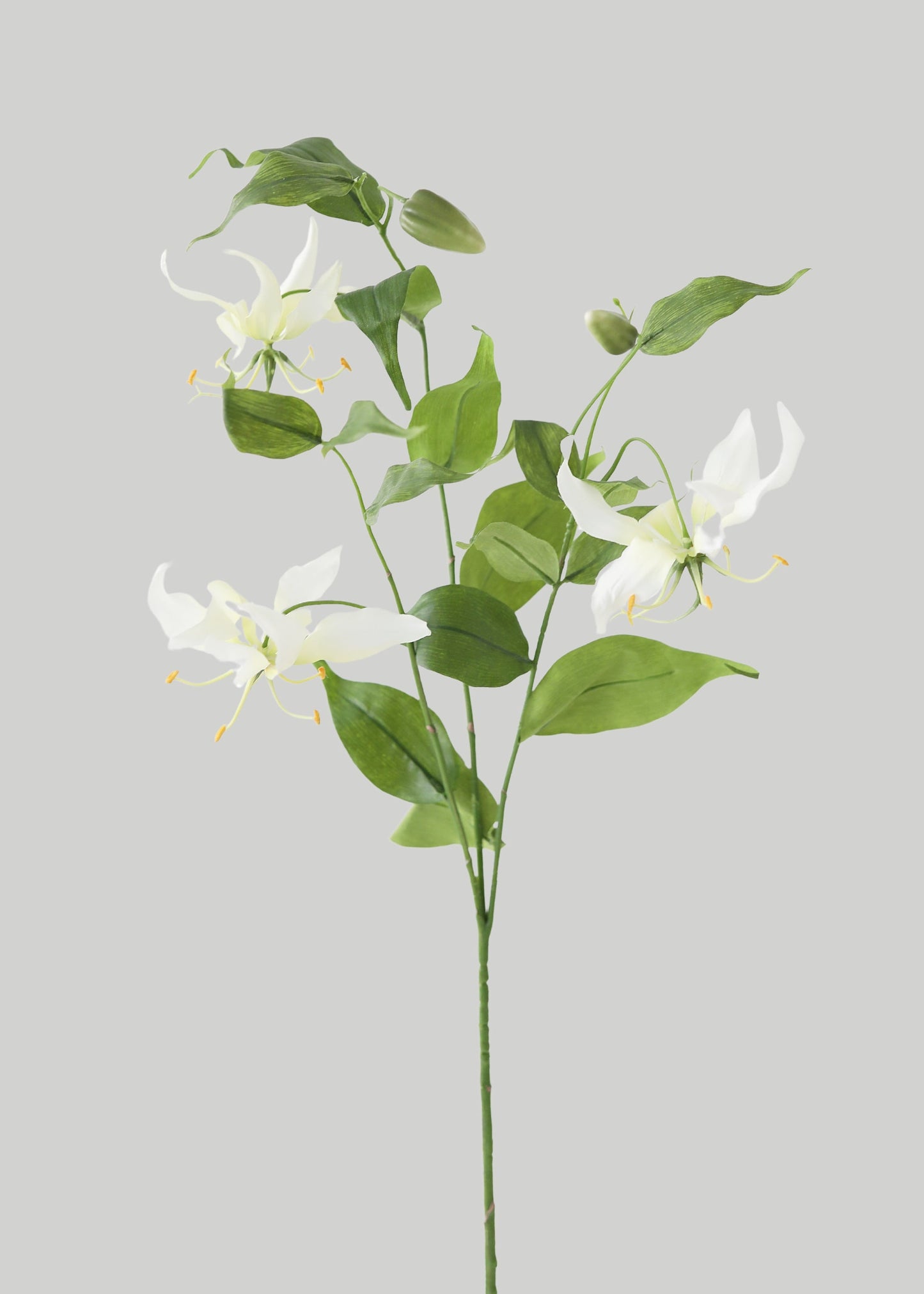 Tropical Fake Gloriosa Lily in Cream White - 34"