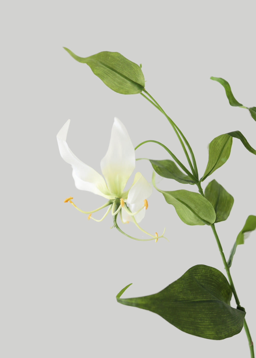 Tropical Fake Gloriosa Lily in Cream White - 34"