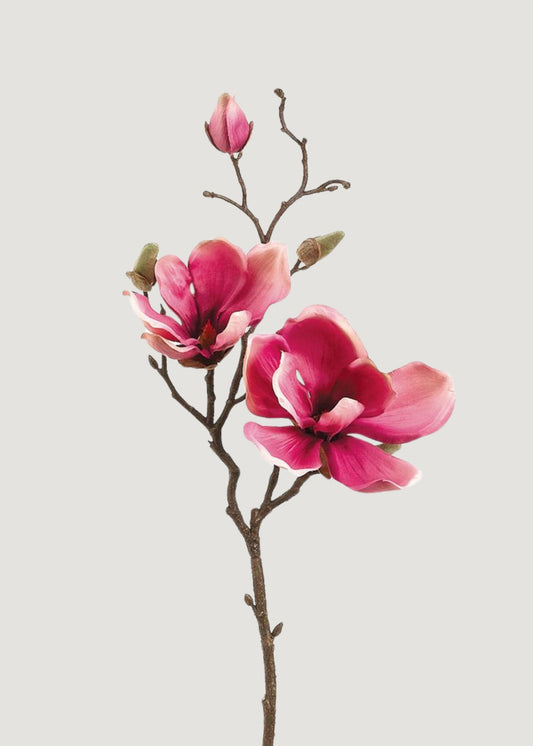 Artificial Magnolia Flower Pick in Pink - 19"