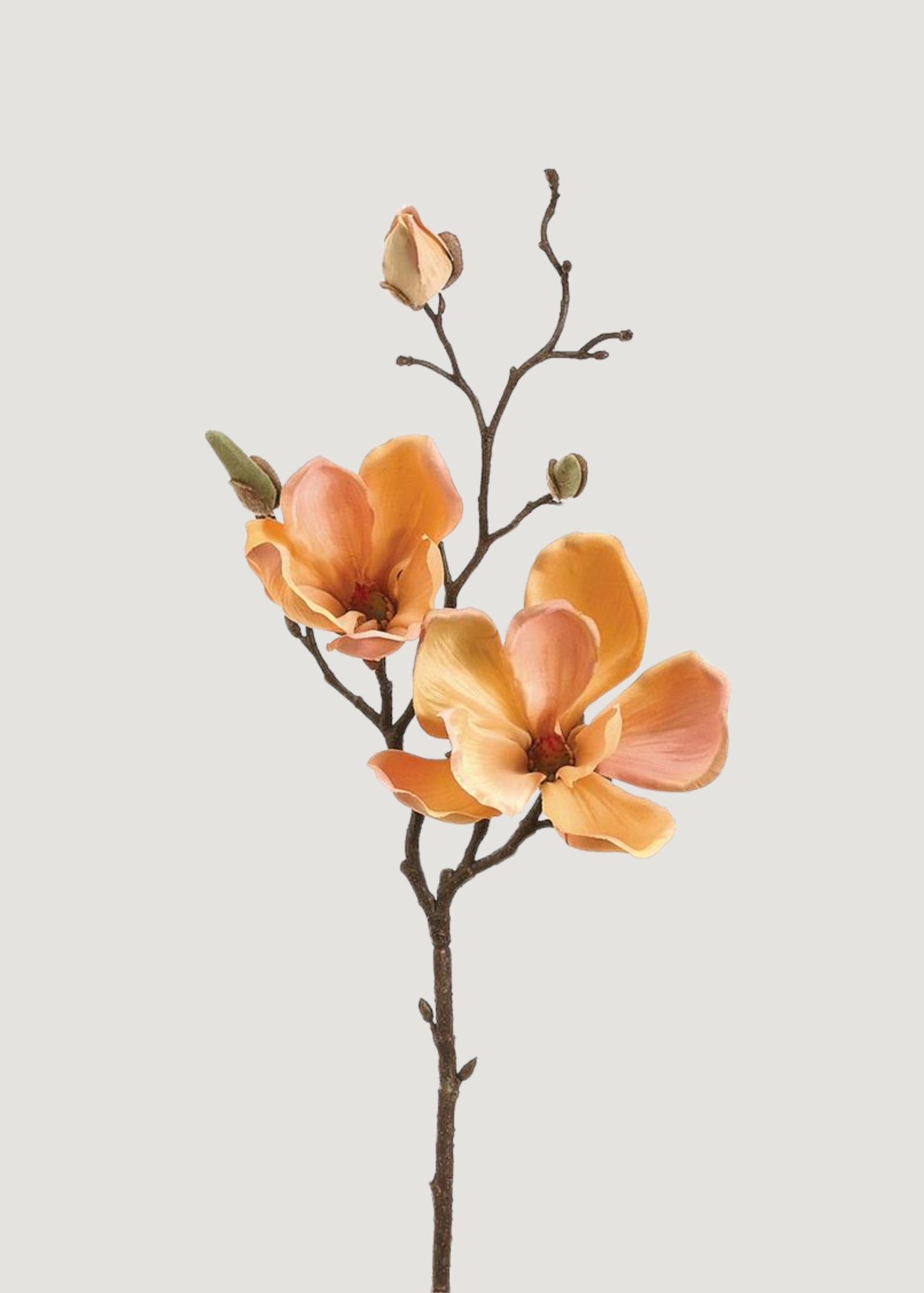 Artificial Magnolia Flower Pick in Yellow Peach - 19"