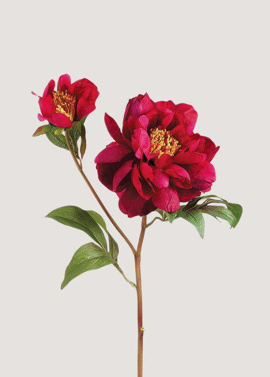 Large Vintage Peony Fake Flower in Fuchsia - 22.5"