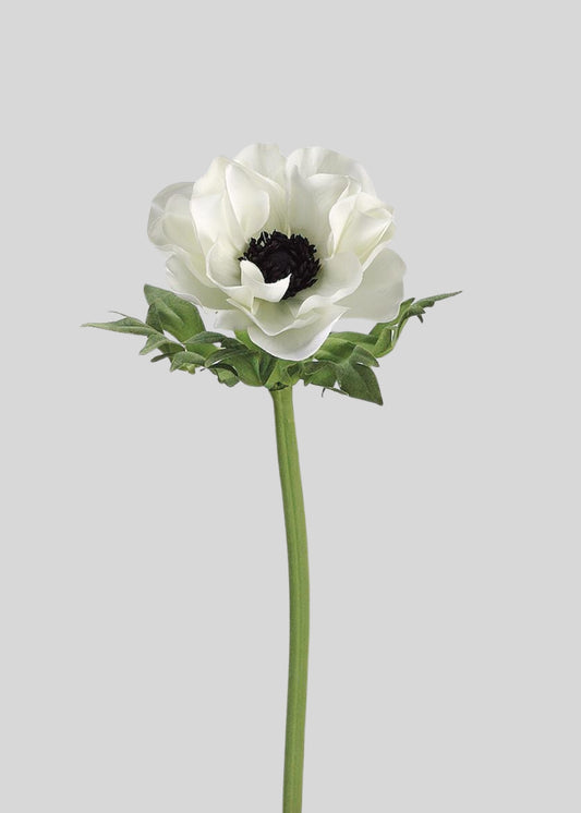 Artificial Blooming Flowers Cream Anemone - 17"