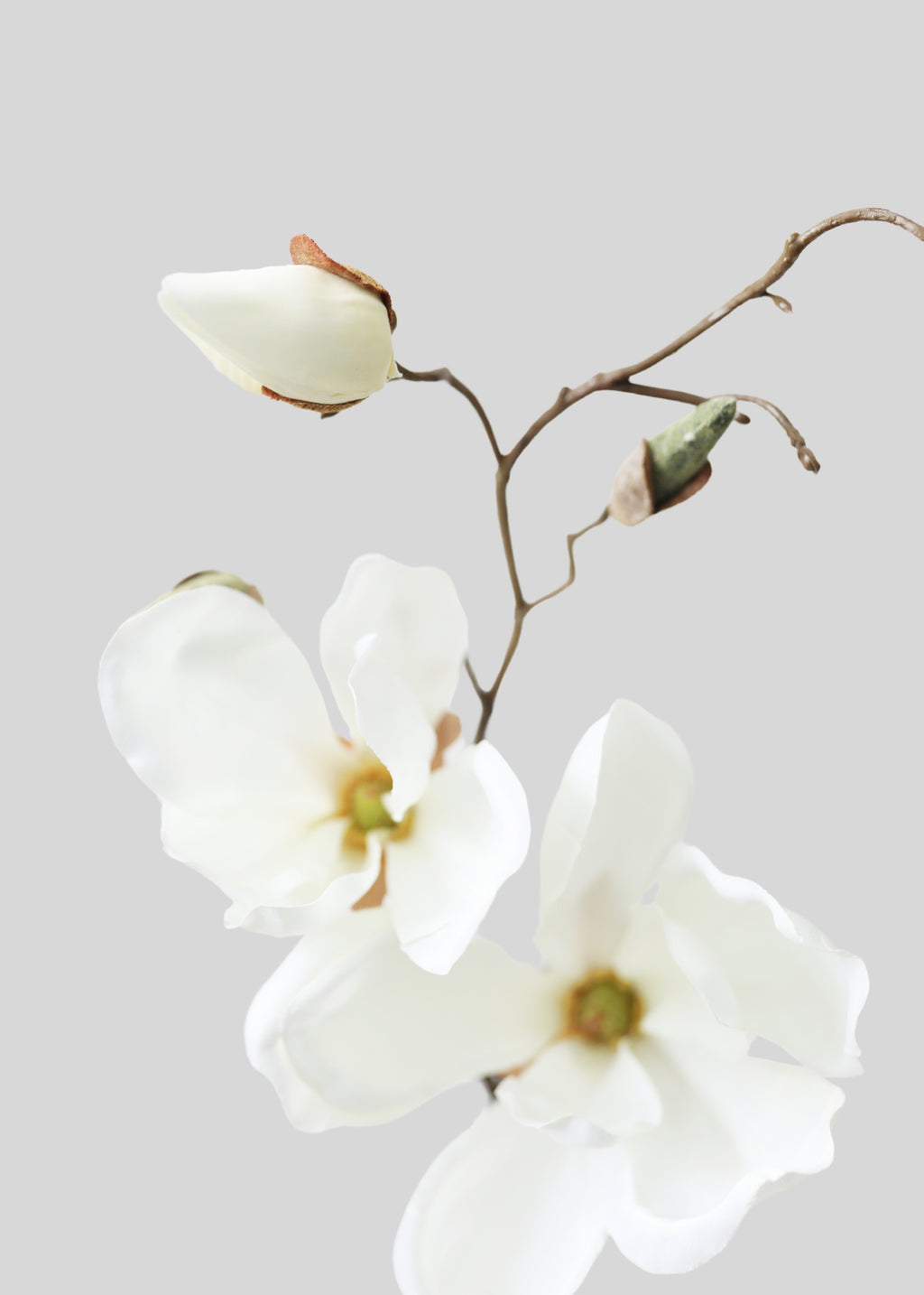 Cream Artificial Magnolia Flower Pick - 19"