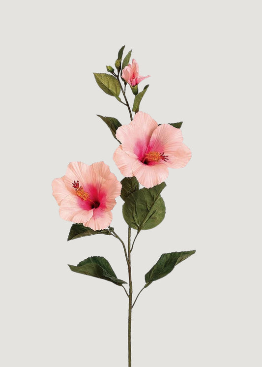 Artificial Hibiscus Tropical Flowers in Pink - 31"