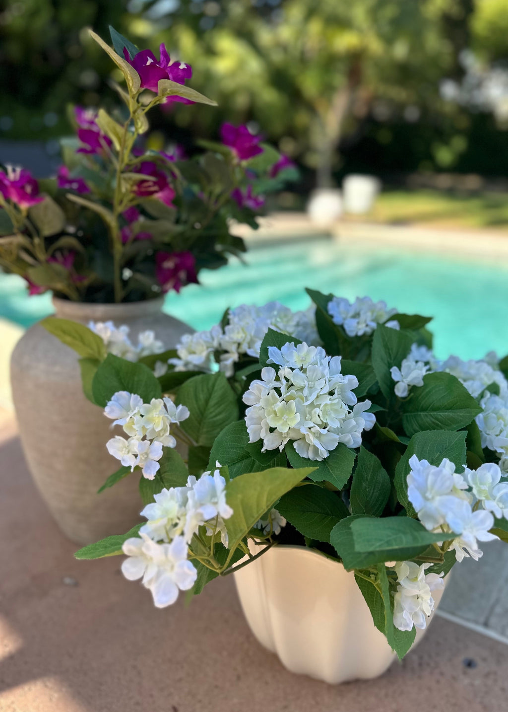 UV Treated Outdoor Fake Bougainvillea Hanging Bush - 25"