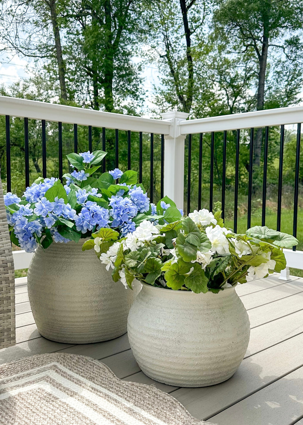 UV Treated Geranium Hanging Bush Outdoor Fake Plants - 27"
