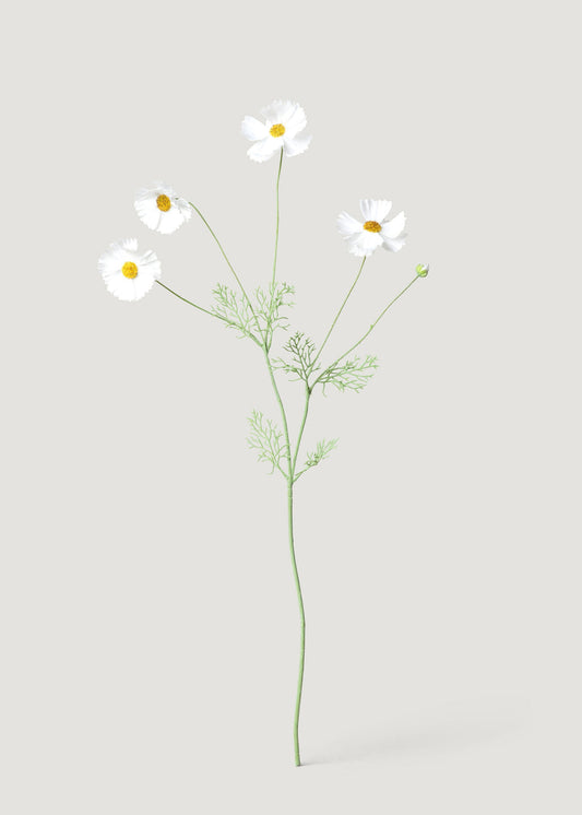Fake Cosmos Daisy Wildflowers in White - 36.25"