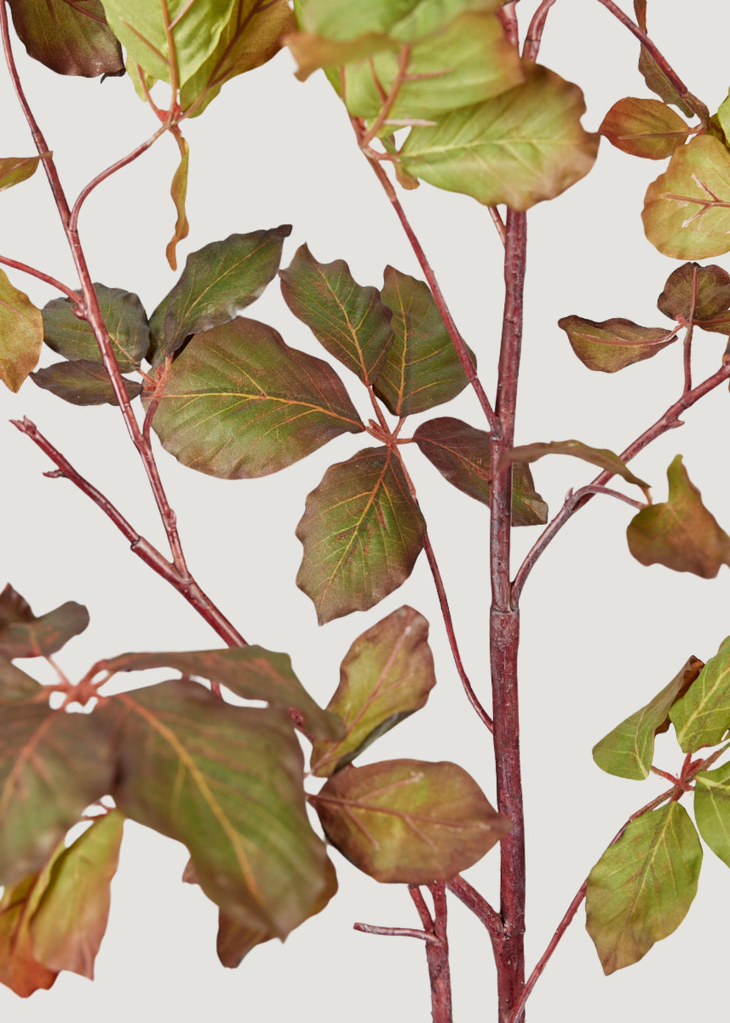 Tall Burgundy Green Faux Chestnut Leaf Branch - 47"
