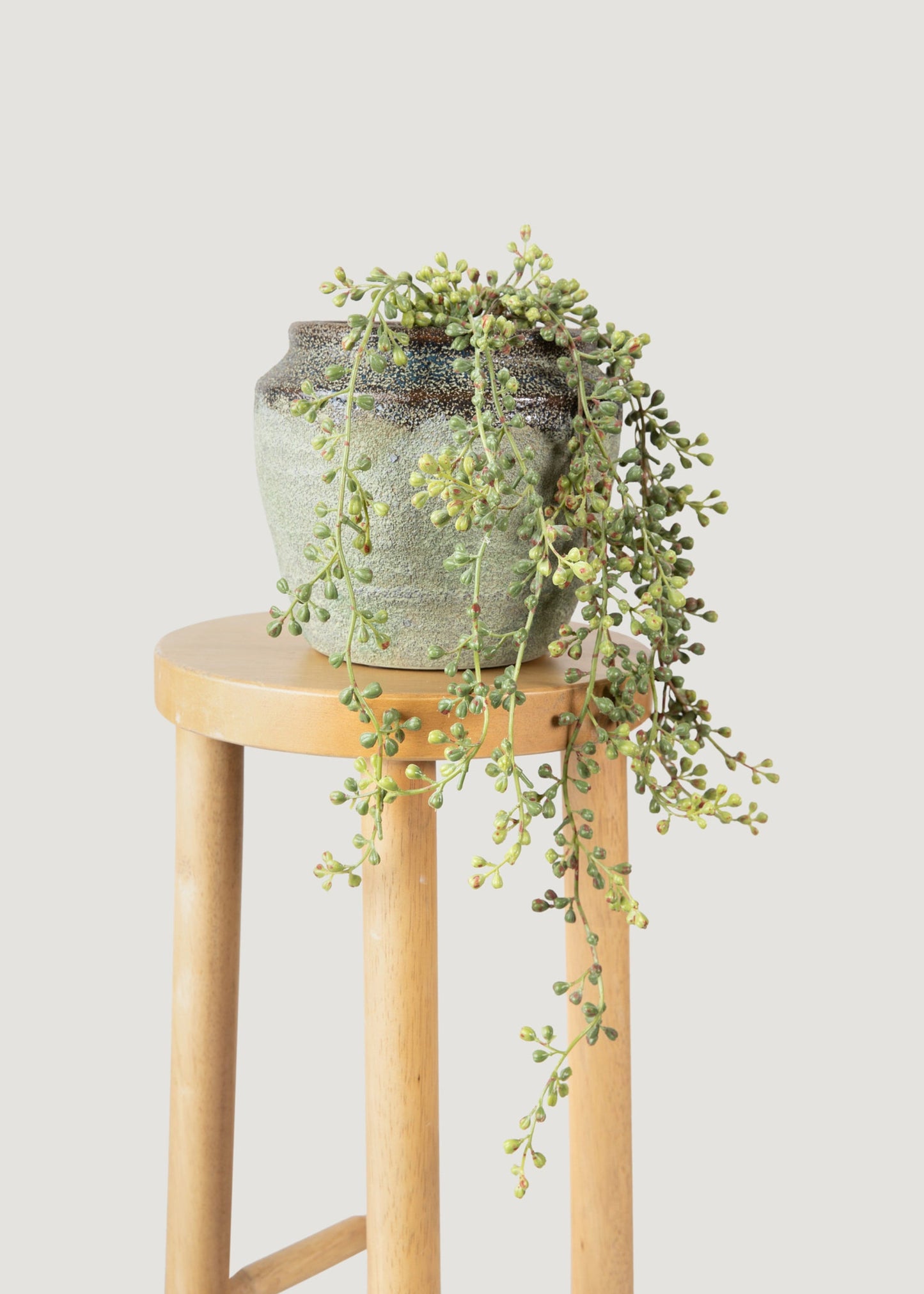 Hanging String of Pearls Fake Succulent Bush - 24"