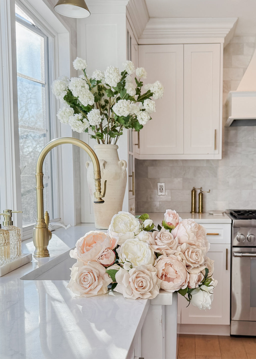 Real Touch Fake Flower English Rose with Bud - 21"