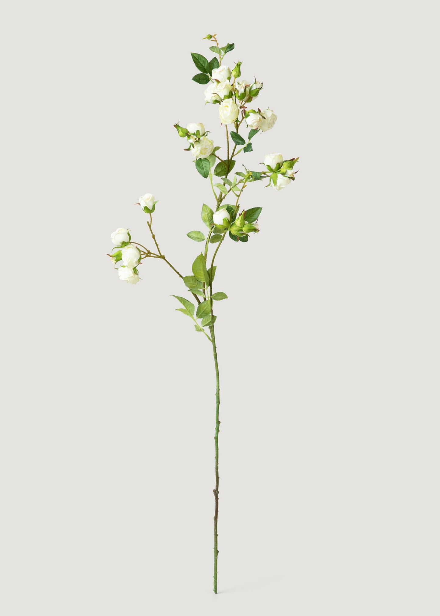 Tall Artificial Rose Branch in Cream White - 44"