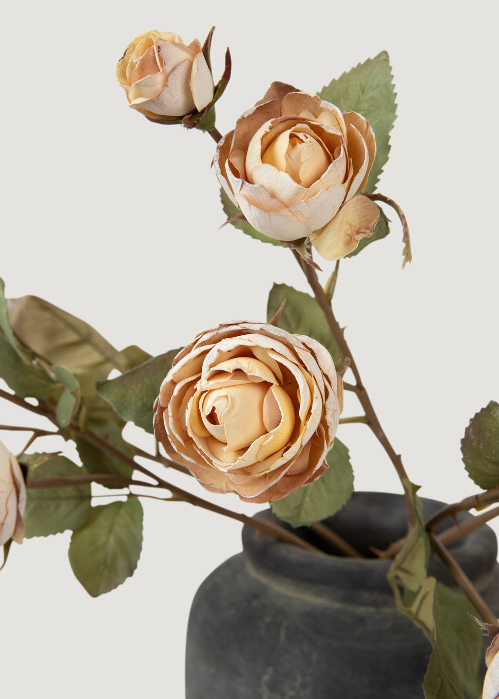Dried Look Fake Roses in Beige - 21"