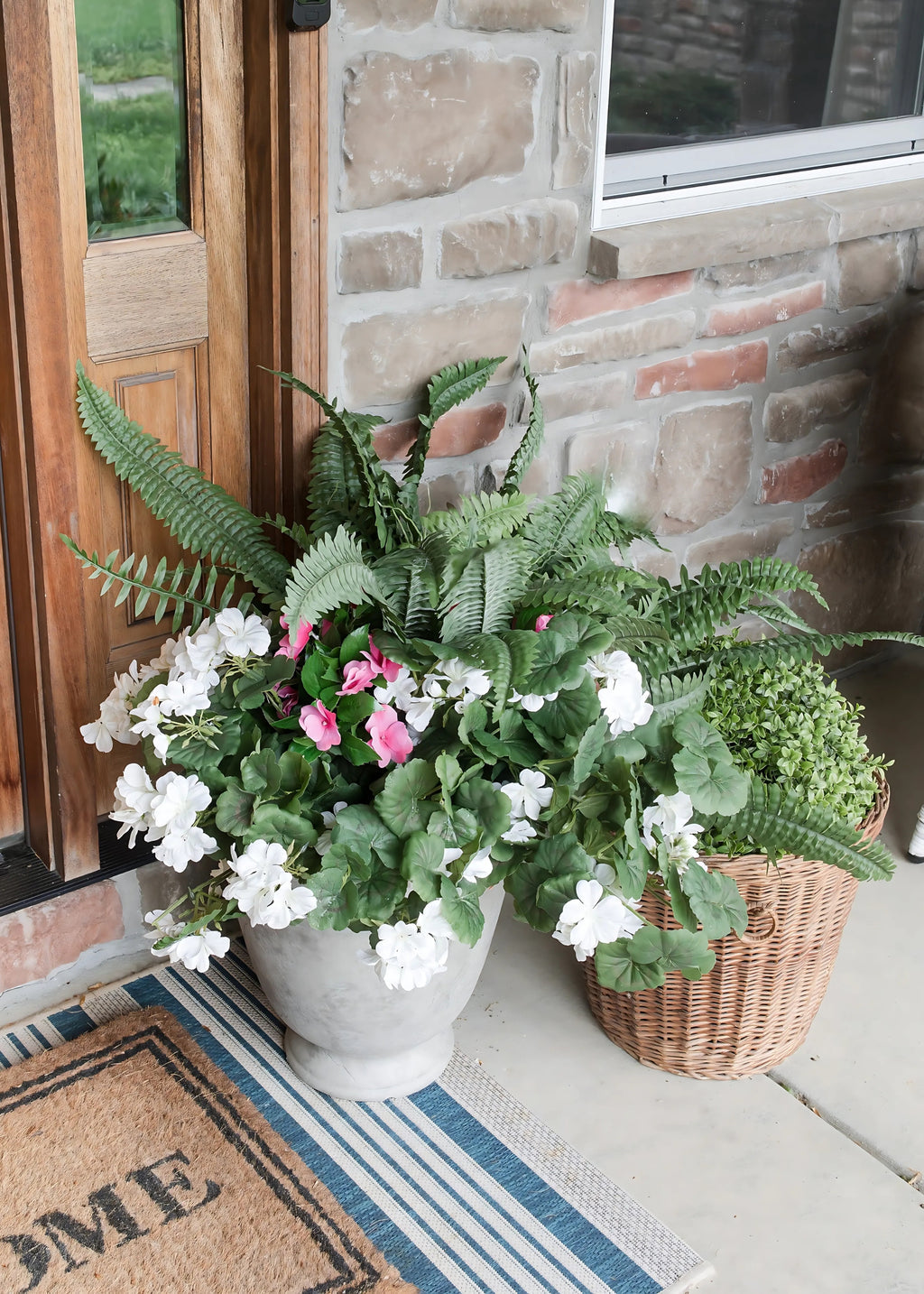 Large UV Resistant Outdoor Fake Boston Fern Plant - 38"