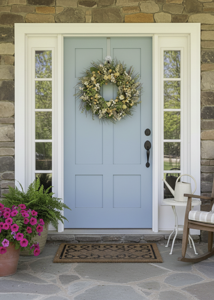 Cream Green Dried Hydrangea Flower and Eucalyptus Wreath - 22"