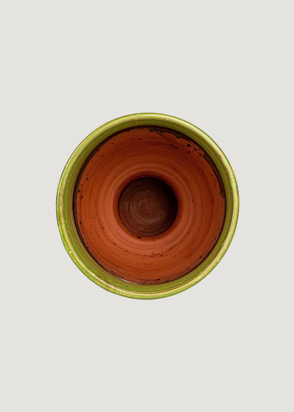 Handmade Terra Cotta Hobnail Footed Vase in Glazed Green - 12.25"