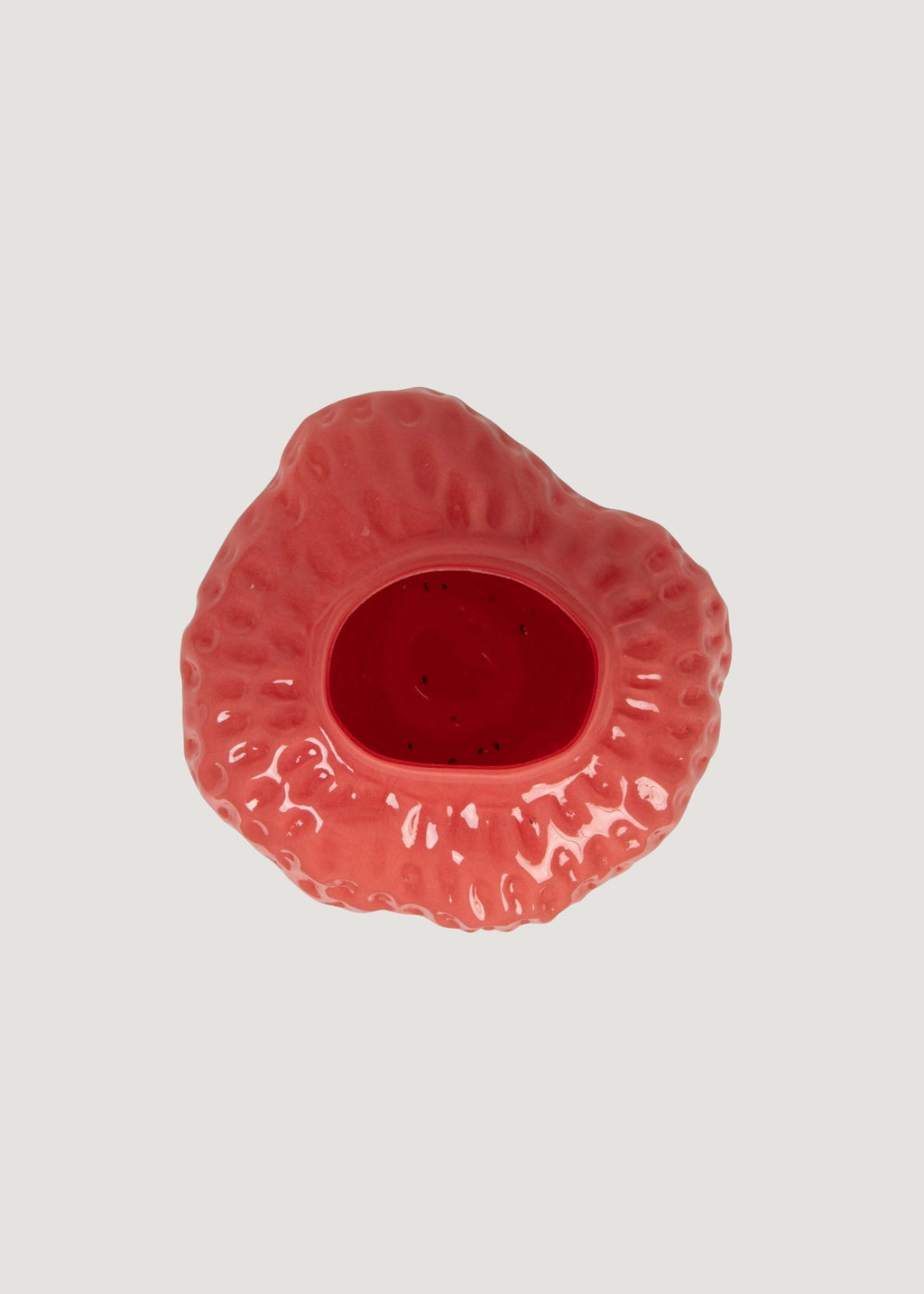 Opaque Pink Glass Strawberry Vase - 6.75"