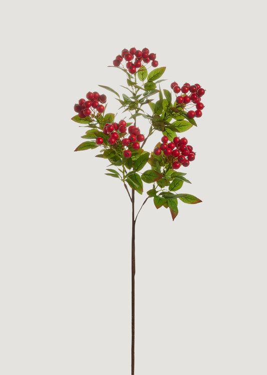 Red Artificial Holiday Berry Cluster Branch - 34"