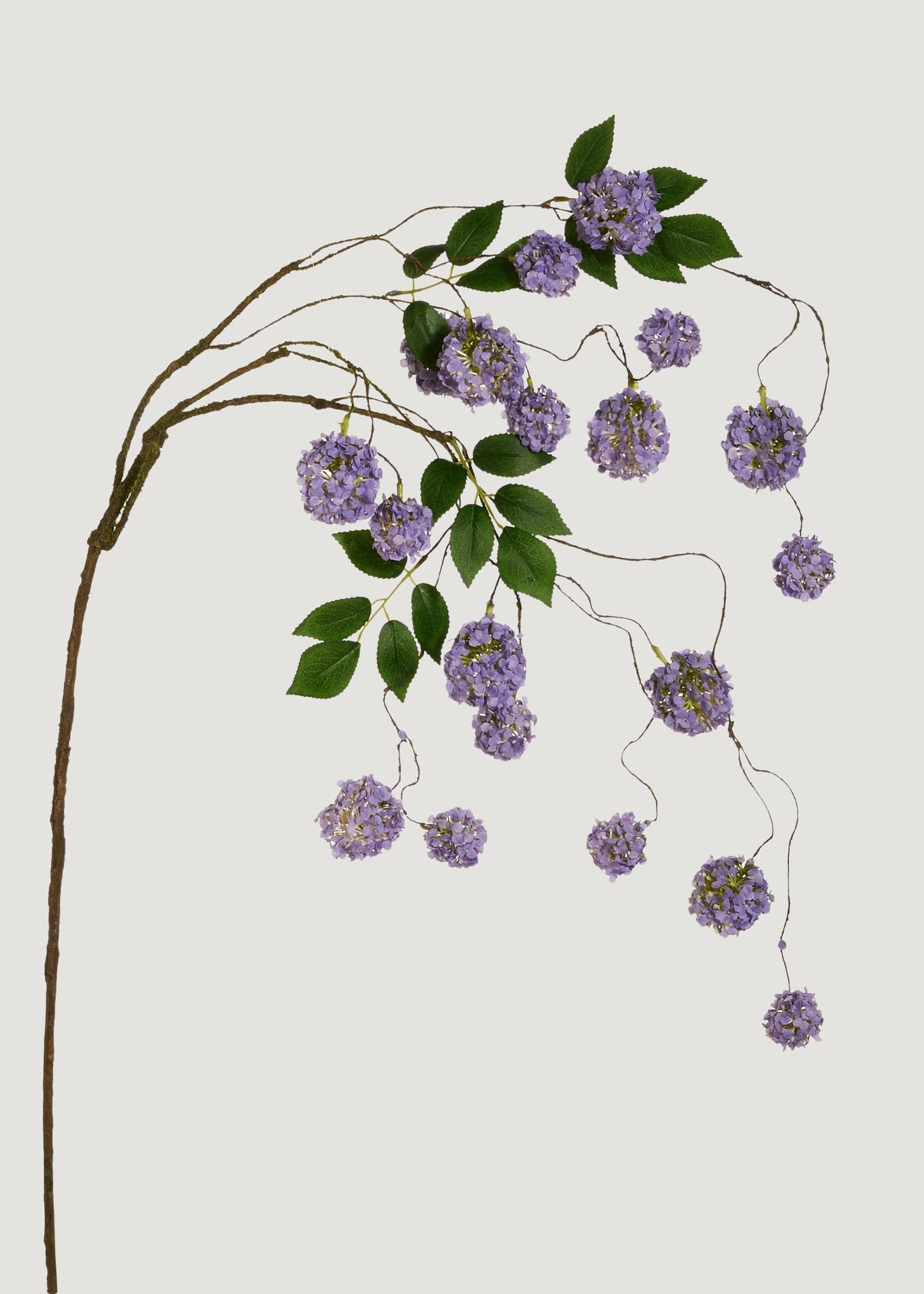 Purple Mini Fake Hydrangea Hanging Flower Branch - 52.5"
