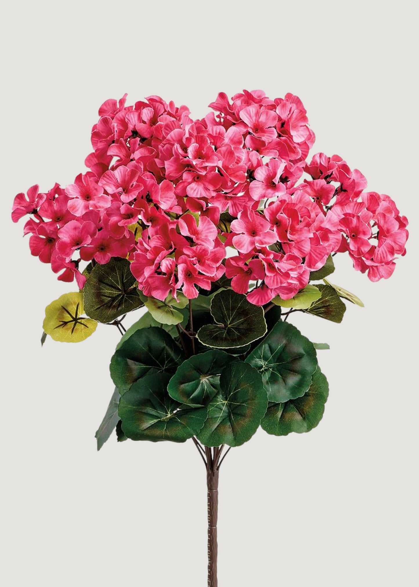 Pink Fuchsia Fake Geranium UV Treated Indoor/Outdoor Bush - 18.5"
